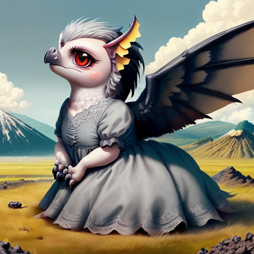 00046-2020878706general_rev_1.2.2(cut3cl0th3s_1) a gryphon wearing grey dress on a volcanic plain.png